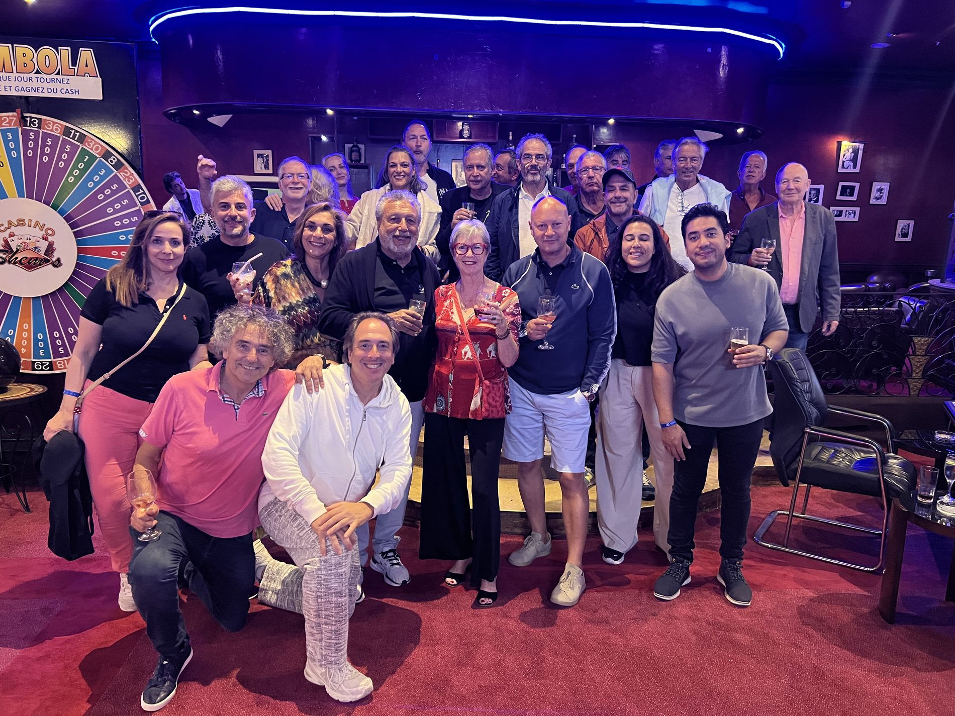Players gathered during the awards ceremony of the MBT at Chems Casino in Agadir