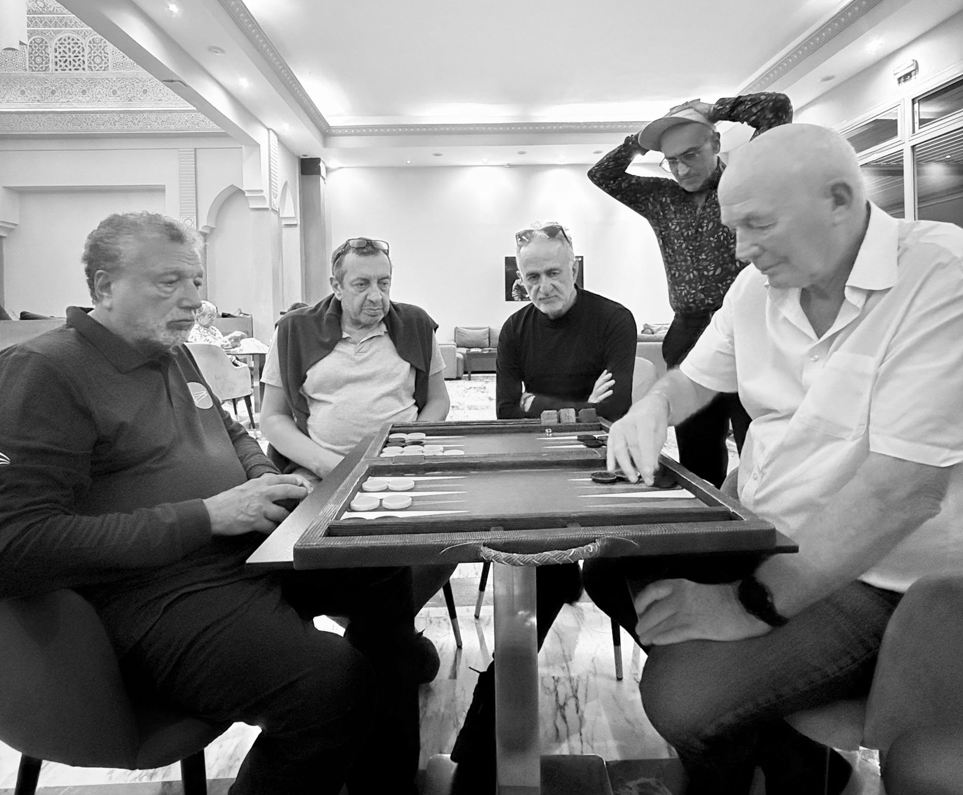 Backgammon players during MBT tournament in Agadir Morocco